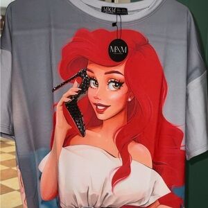 Disney The Little Mermaid tunic or worn as dress with bling shiny sequins